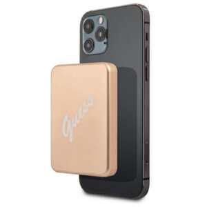 Guess indukcinė išorinė baterija 5W GUPBMSVSLG 3000mAh auksinė/auksinė MagSafe