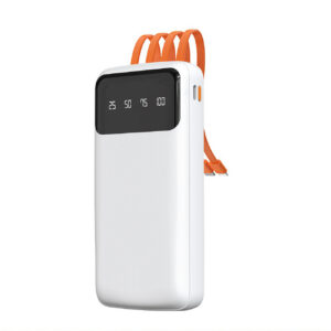 Dudao K6Pro universali išorinė baterija 10000mAh su USB laidu, USB Type C, Lightning balta (K6Pro-white)