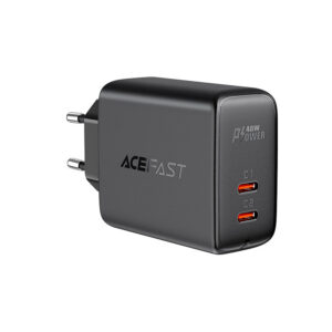 Acefast 2x USB Type-C 40W įkroviklis, PPS, PD, QC 3.0, AFC, FCP, juodas (A9 juodas)