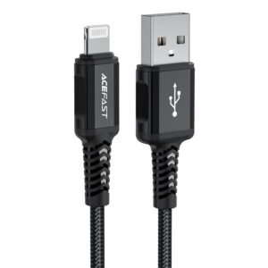 Acefast MFI laidas USB - Lightning 1.8m, 2.4A juodas (C4-02 A Black)