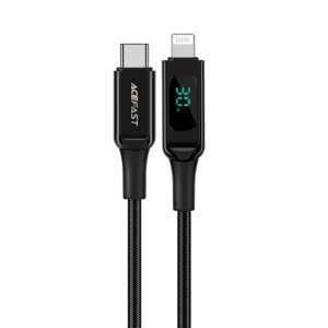 Acefast MFI laidas USB Type C - Lightning 1.2m, 30W, 3A juodas (C6-01 Black)