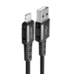 Acefast MFI laidas USB - Lightning 1.2m, 2.4A juodas (C1-02 black)