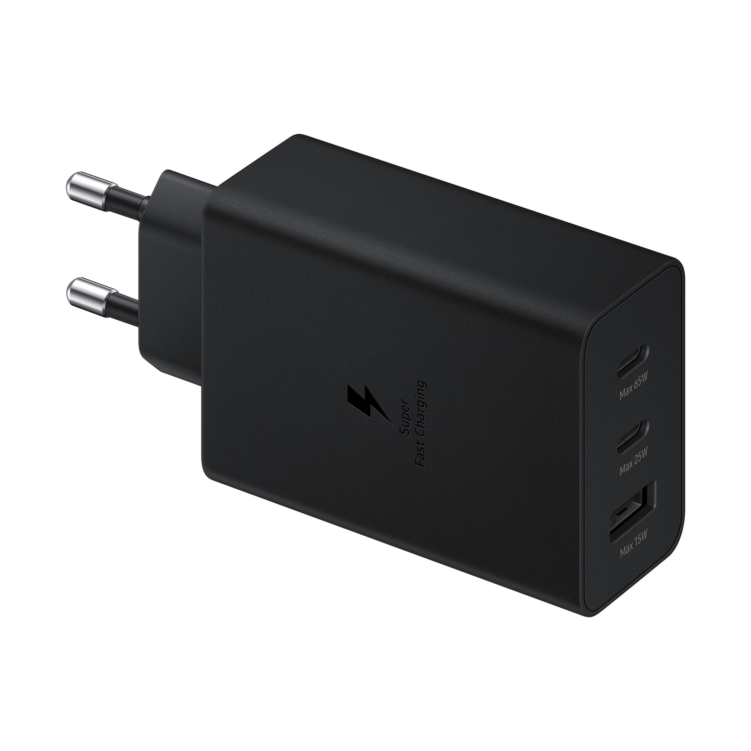 Samsung įkroviklis EP-T6530NBEGEU 2x USB Type C / USB PPS, Power Delivery PD 65W, QC 3.0, AFC, FCP - juodas
