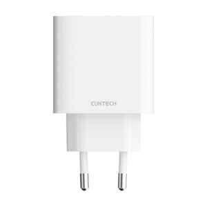 Cuktech A19 sieninis įkroviklis, 30 W, 2 prievadų, baltos spalvos