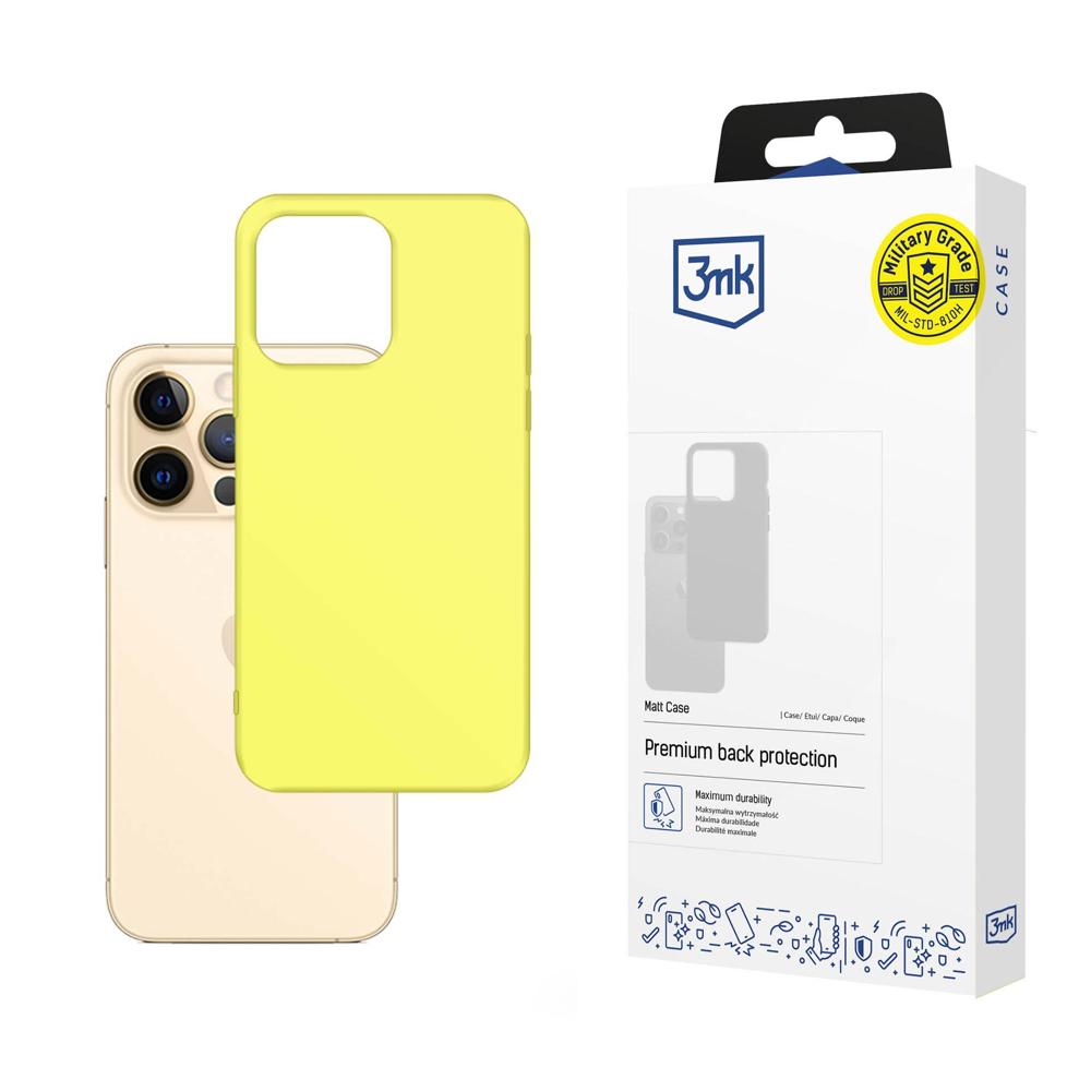 3mk matinis dėklas, skirtas iPhone 13 Pro – geltonas