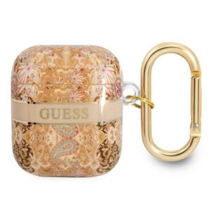 Guess AirPods dėklas – auksinis, Paisley Strap