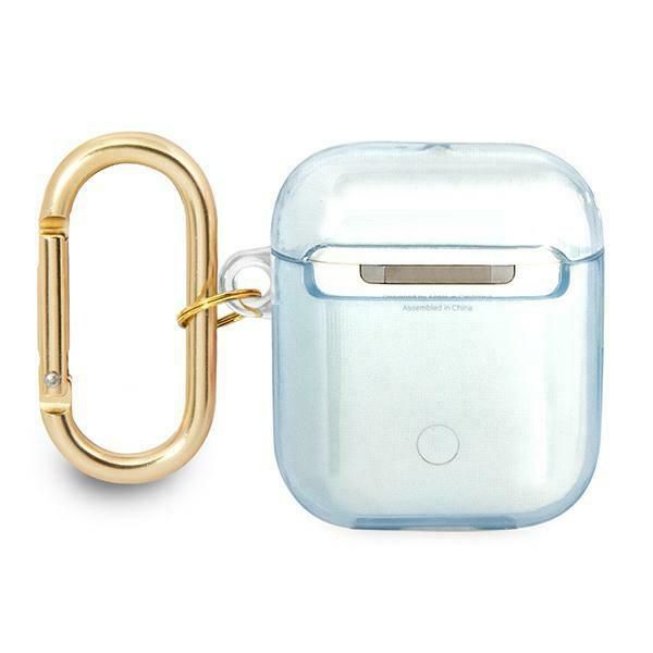 Guess AirPods dėklas su dirželiu – mėlynas
