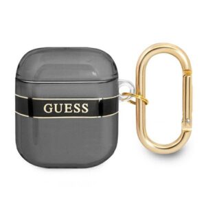 Guess AirPods dėklas su dirželiu – juodas
