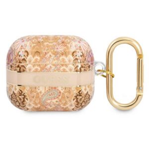 Guess AirPods 3 dėklas – auksinis Paisley Strap