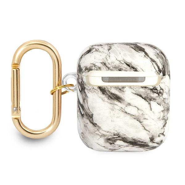 Guess AirPods dėklas – pilkas Marble Strap