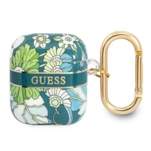 Guess AirPods dėklas – žalias, Flower Strap
