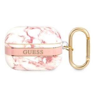 Guess dėklas AirPods Pro – rožinis, marmuro raštas