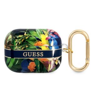 Guess AirPods Pro dėklas – mėlynas, gėlių motyvas