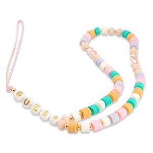 Guess pakabukas GUSTFLWP telefono dirželis rožinės/rožinės spalvos Heishi Beads