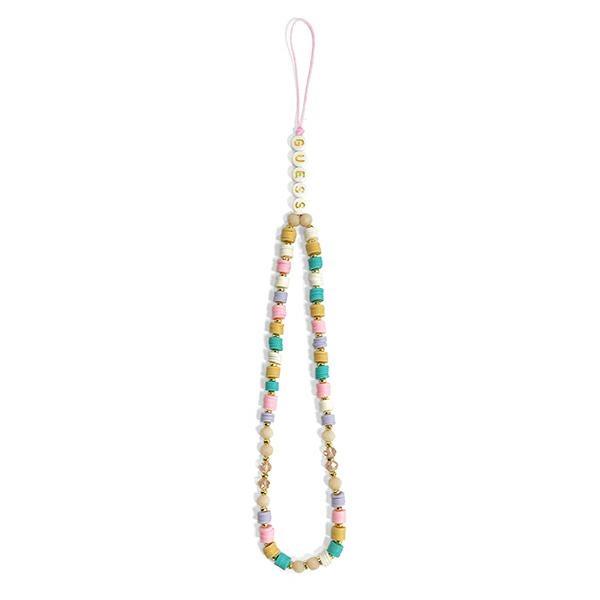 Guess pakabukas GUSTFLWP telefono dirželis rožinės/rožinės spalvos Heishi Beads