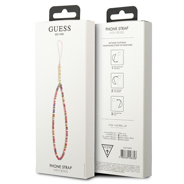 Guess pakabukas GUSTGMPP telefono dirželis daugiaspalvis rožinis/daugiaspalvis rožinis Heishi Beads