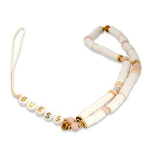 Guess pakabukas GUSTPEAW telefono dirželis baltas/baltas Heishi Beads