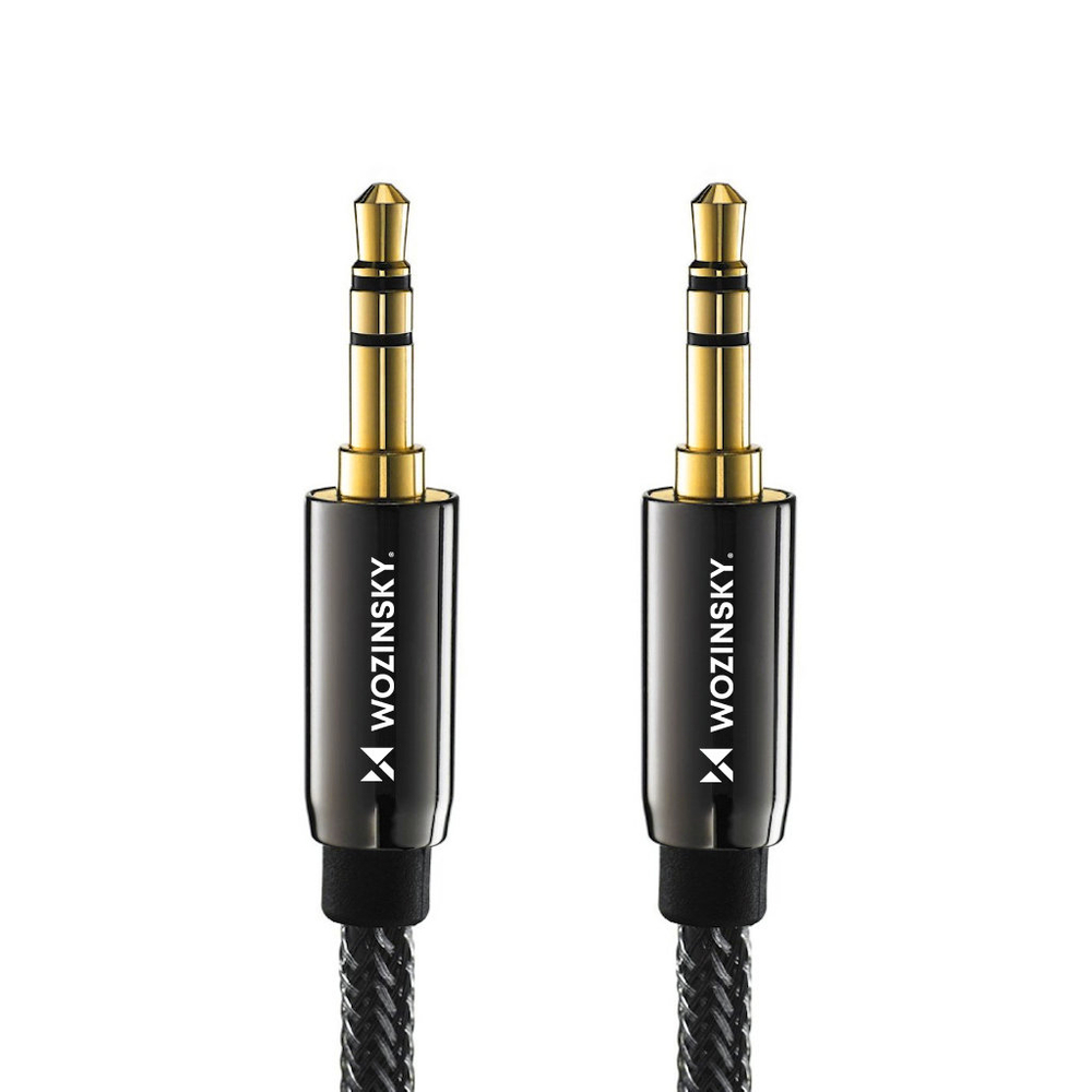 Wozinsky universalus mini jack kabelis 2x AUX laidas 1,5 m juodas