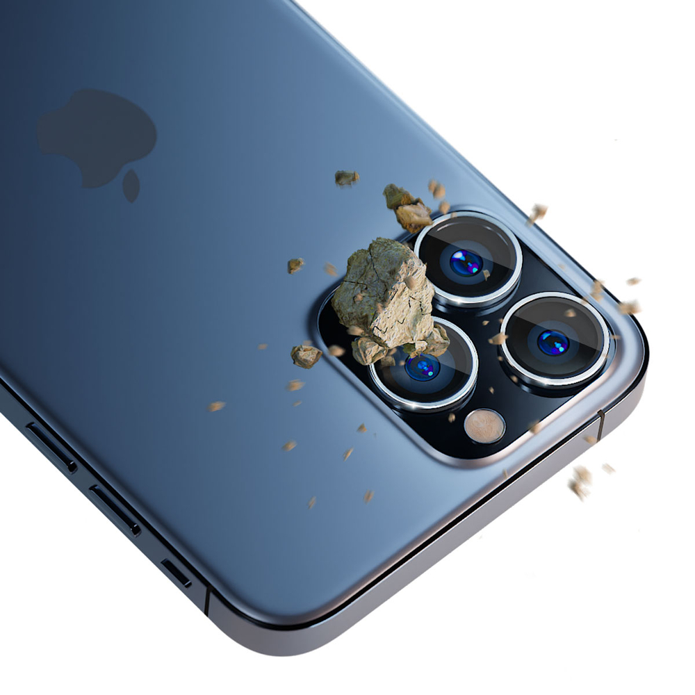 Kameros stiklas skirtas iPhone 14 9H 3mk Lens Protection Pro serijos objektyvui - sidabrinis