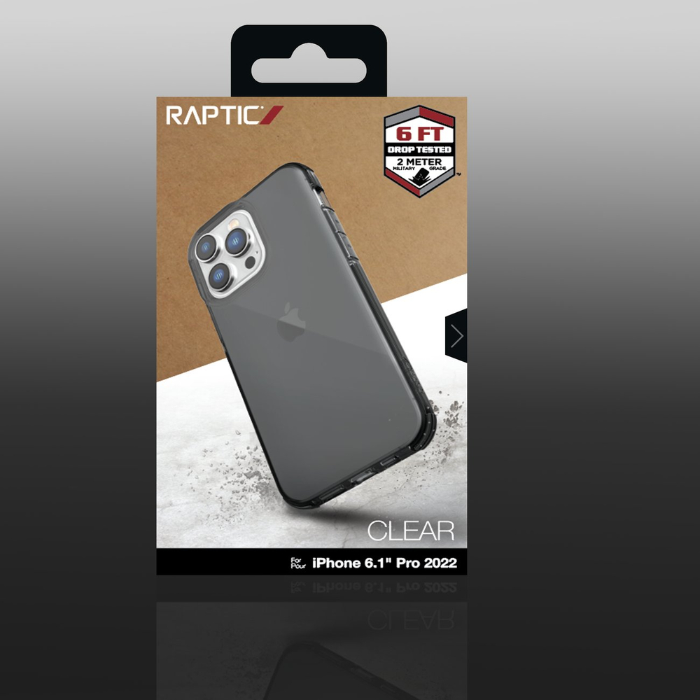Raptic Clear dėklas iPhone 14 Pro su MagSafe – pilkas