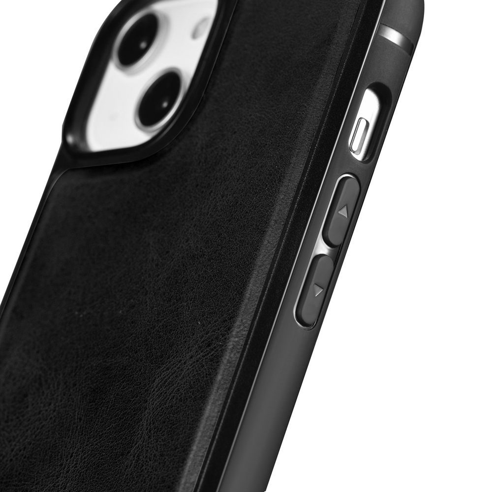 iCarer natūralios odos dėklas iPhone 14 Plus – juodas