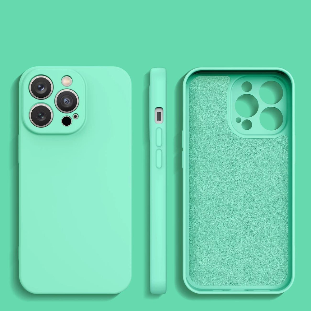 Silikoninis dėklas iPhone 14 Plus – mėtinis žalias