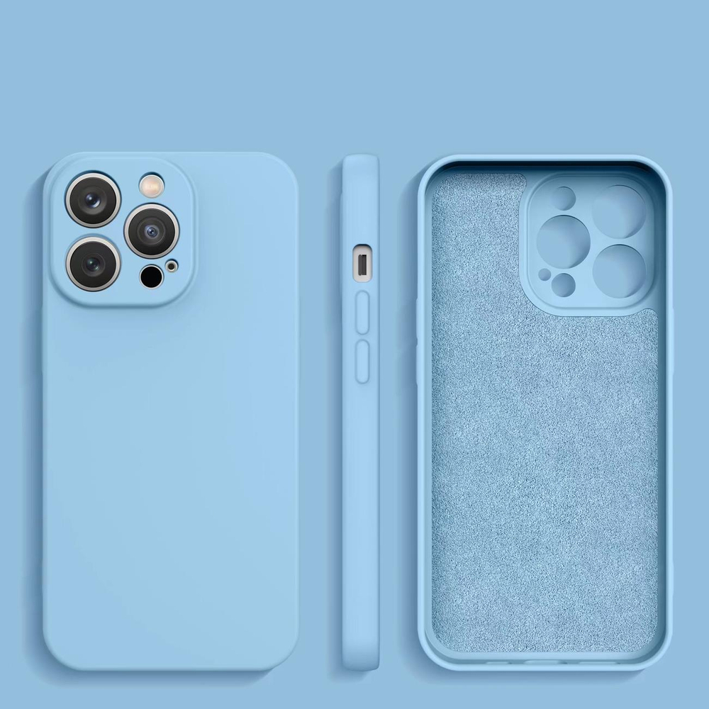 Silikoninis dėklas iPhone 14 Plus – šviesiai mėlynas