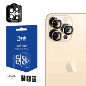 iPhone 13 Pro Max / 13 Pro 9H fotoaparato stiklas, skirtas 3mk objektyvo apsaugai Pro serijos objektyvas – auksinis