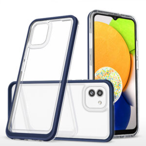 Skaidrus „Clear 3in1“ dėklas Samsung Galaxy A03 – mėlynas