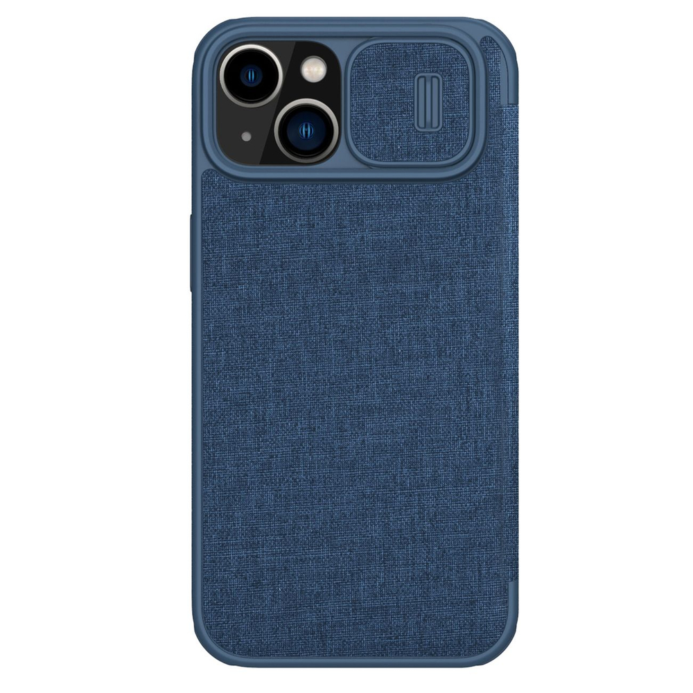 Nillkin Qin Cloth Pro dėklas iPhone 14 Plus – mėlynas