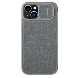 Nillkin Qin Cloth Pro dėklas iPhone 14 Plus – pilkas