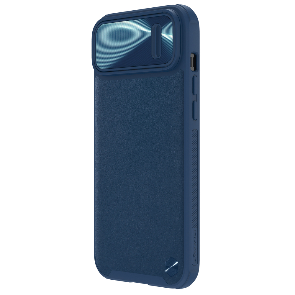 Nillkin CamShield Leather S dėklas iPhone 14 Plus – mėlynas