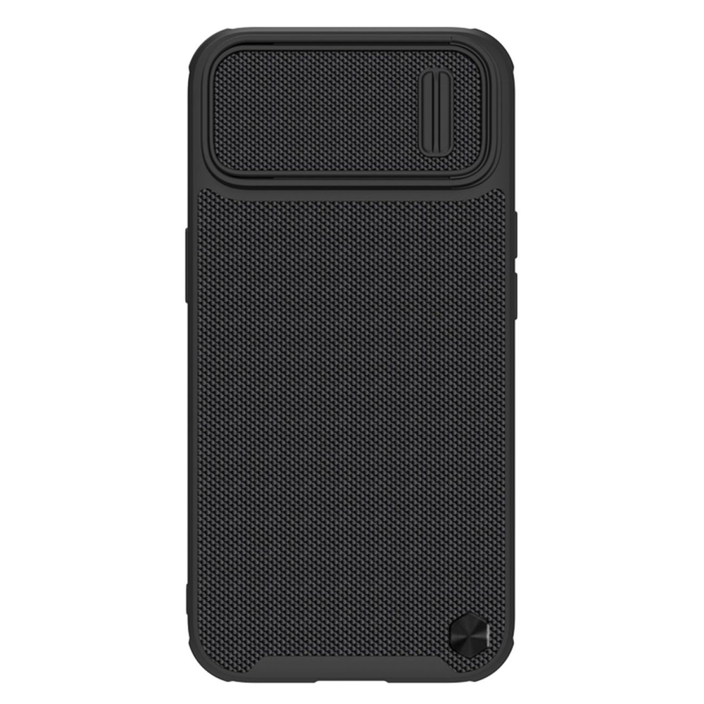 Nillkin Textured dėklas iPhone 14 Plus su kameros dangteliu – juodas