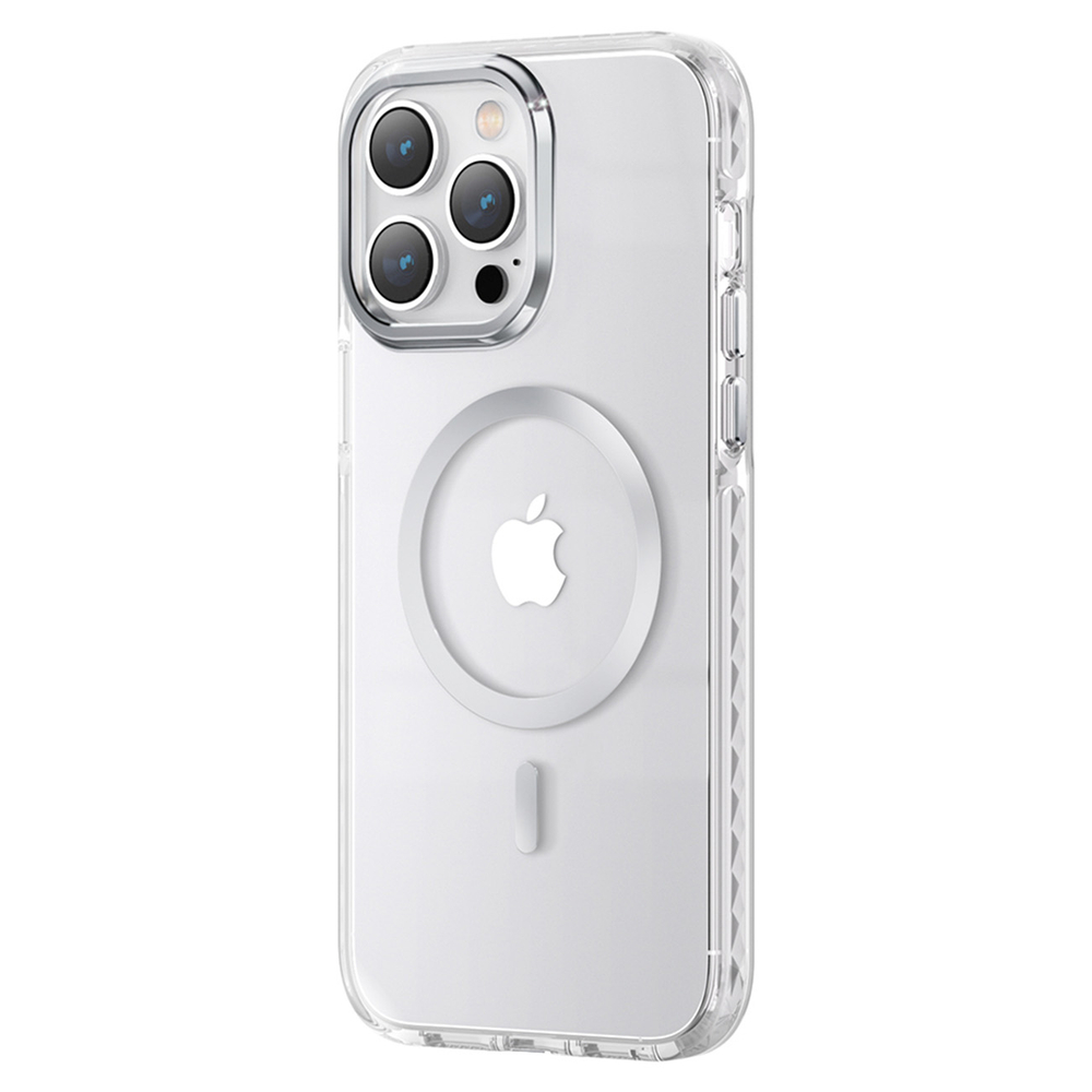 Kingxbar MagSafe dėklas iPhone 14 Plus – sidabrinis
