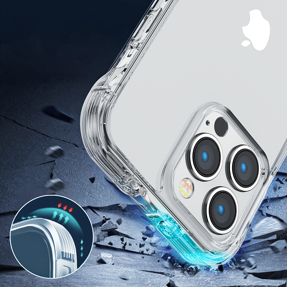 Joyroom Defender dėklas iPhone 14 Plus – skaidrus, su stovu