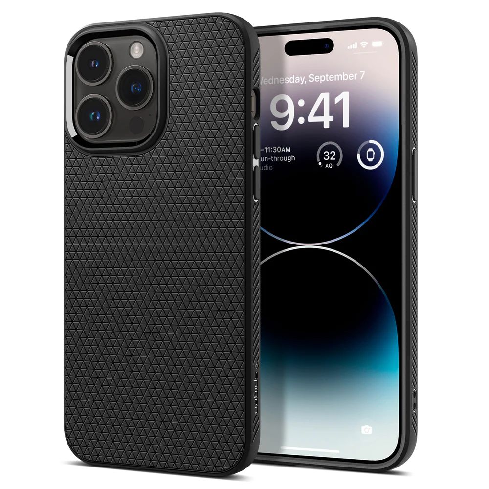 Dėklas Spigen Liquid Air iPhone 14 Pro, matinis juodas