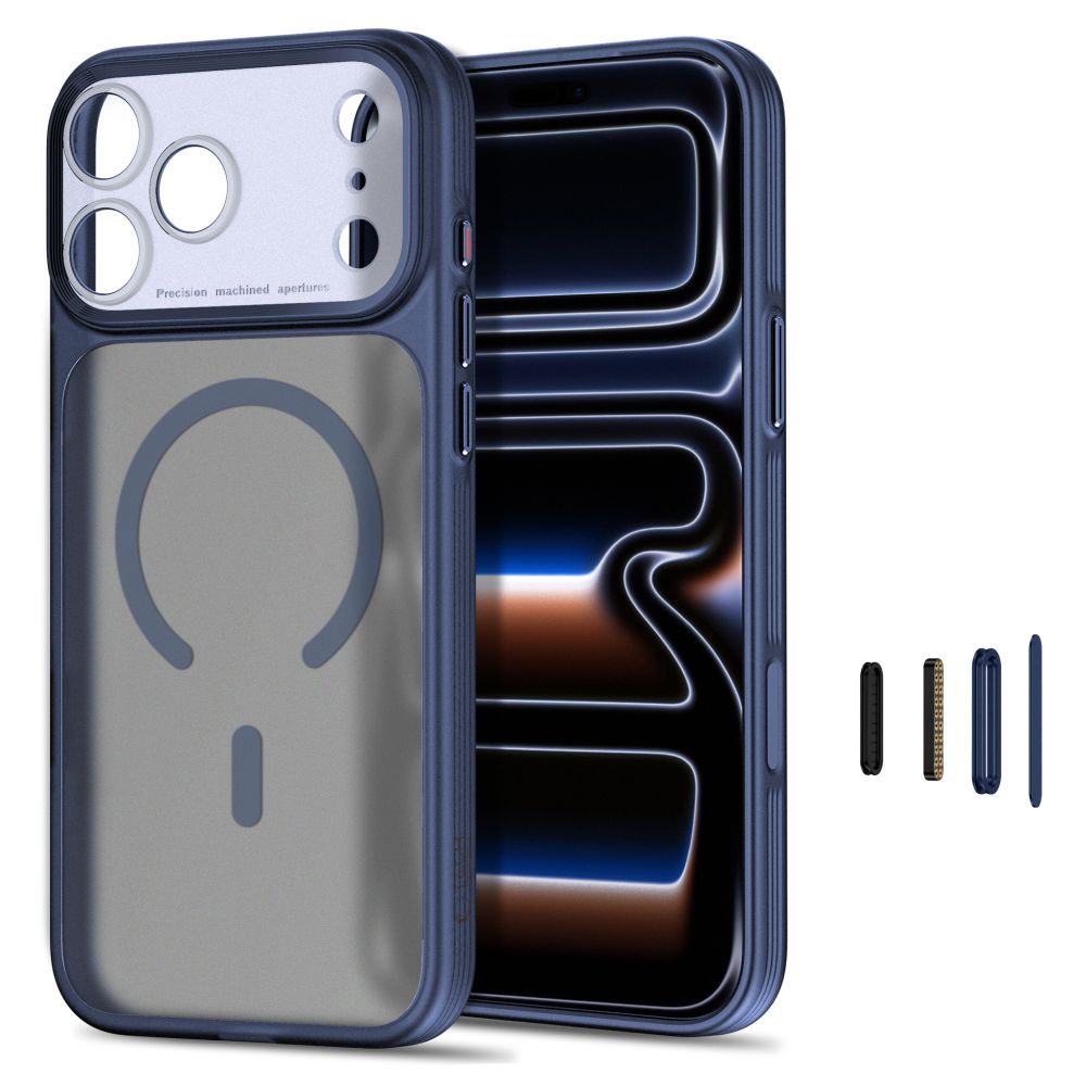 Dėklas Tech-Protect MagPrime MagSafe CC iPhone 17 Pro Max / 18 Pro Max, matinis tamsiai mėlynas