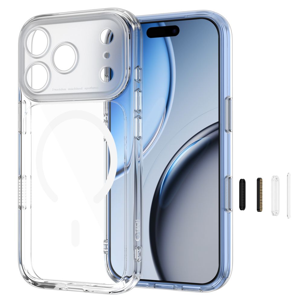 Dėklas Tech-Protect MagPeak MagSafe CC iPhone 17 Pro Max / 18 Pro Max, skaidrus