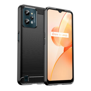 Realme C31 karboninis TPU dėklas Carbon Case – juodas