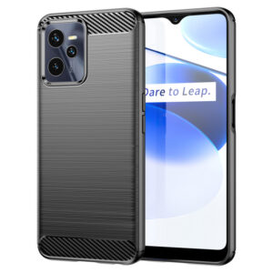 Carbon Case dėklas Realme C35 – juodas (TPU)