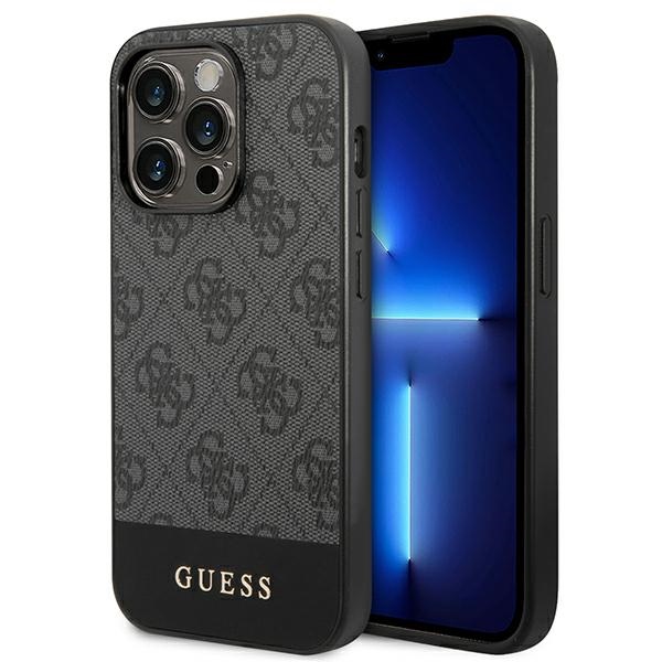 Guess 4G Stripe dėklas iPhone 14 Pro Max – pilkas
