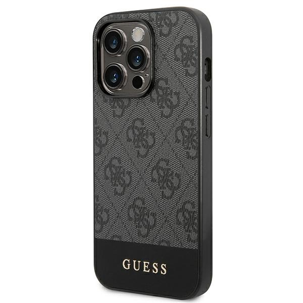 Guess 4G Stripe dėklas iPhone 14 Pro Max – pilkas