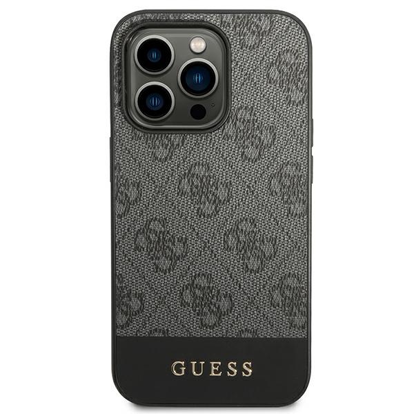 Guess 4G Stripe dėklas iPhone 14 Pro Max – pilkas