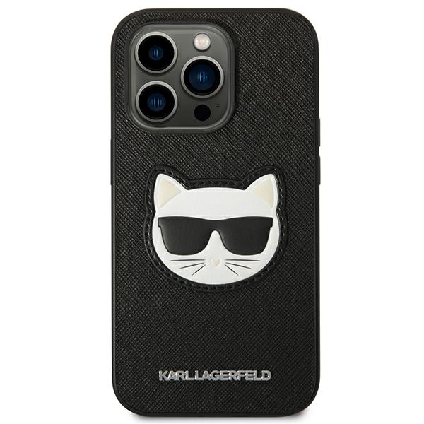 Karl Lagerfeld Saffiano Choupette dėklas iPhone 14 Pro – juodas