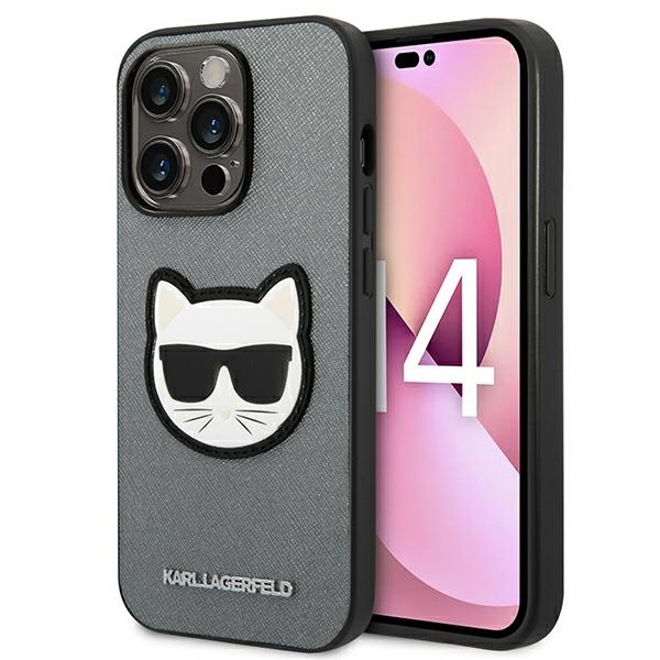 Karl Lagerfeld dėklas iPhone 14 Pro – sidabrinis