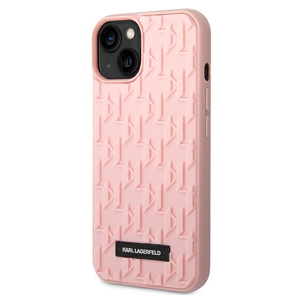 Karl Lagerfeld 3D Monogram dėklas iPhone 14 Plus – rožinis