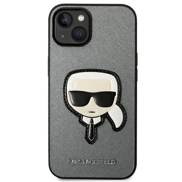 Karl Lagerfeld dėklas iPhone 14/15 Plus – sidabrinis