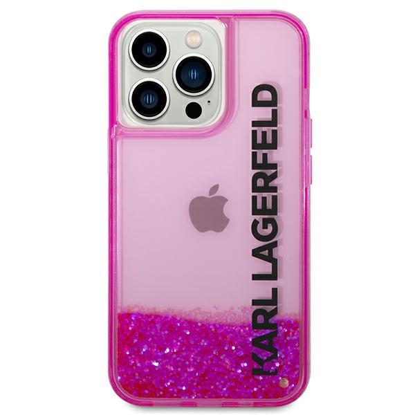 Karl Lagerfeld Liquid Glitter dėklas iPhone 14 Pro – rožinis