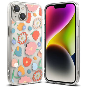 Ringke Fusion Design dėklas iPhone 14 Plus – skaidrus (gėlės)
