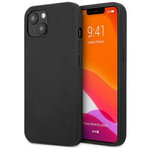 AMG Leather Hot Stamped dėklas iPhone 14 Plus 6.7" – juodas